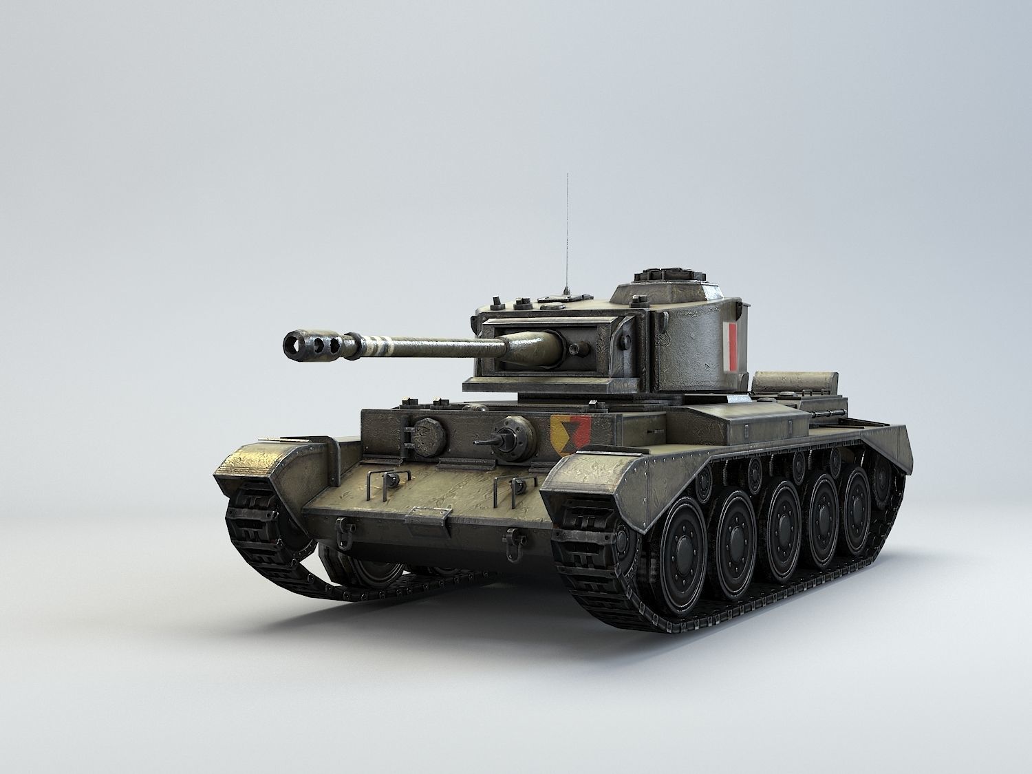 Low Poly A34 Comet Cruiser Tank Low-poly 3D model_13