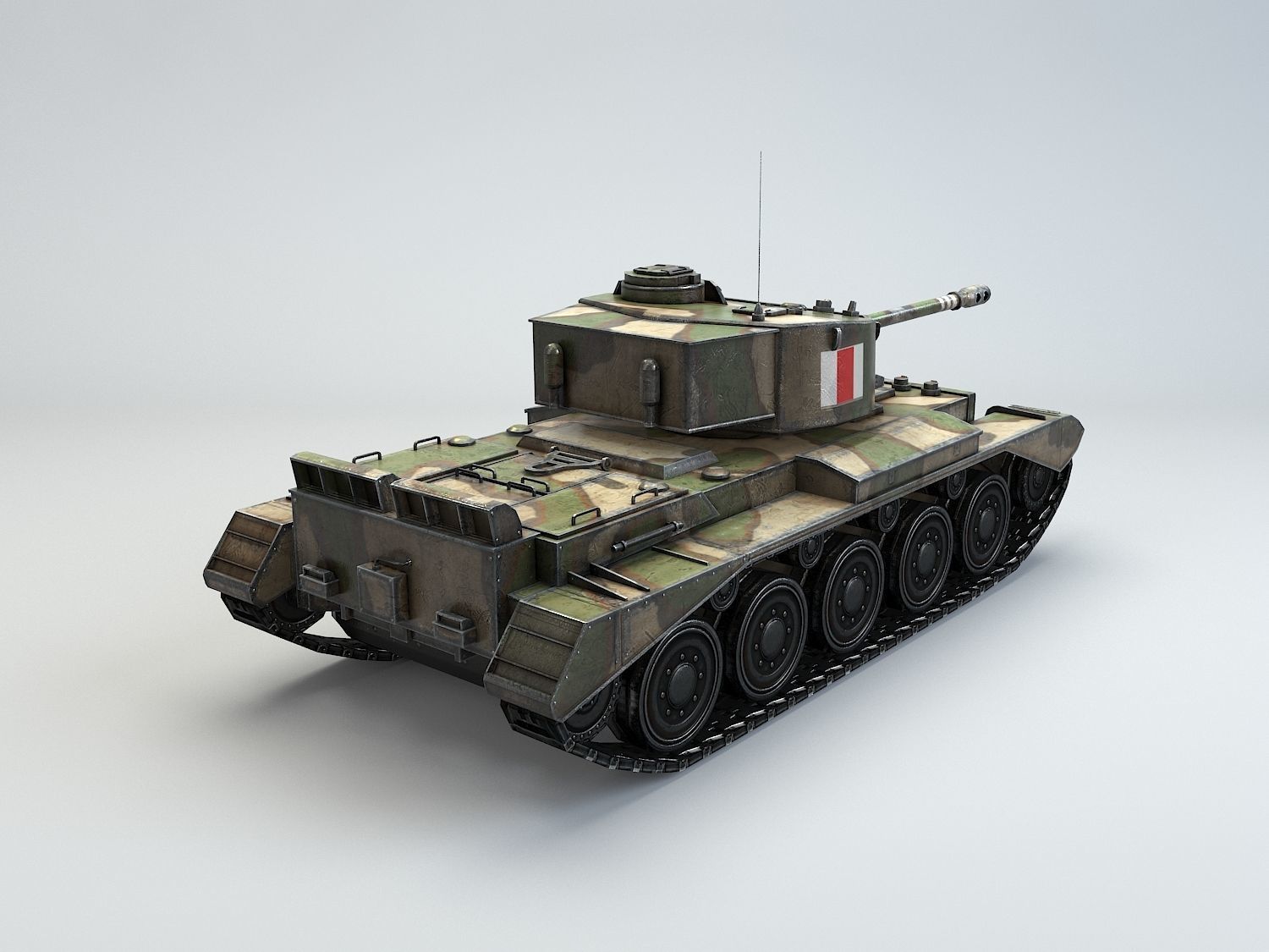 Low Poly A34 Comet Cruiser Tank Low-poly 3D model_7