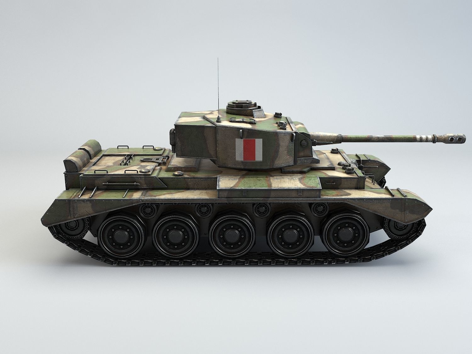 Low Poly A34 Comet Cruiser Tank Low-poly 3D model_9