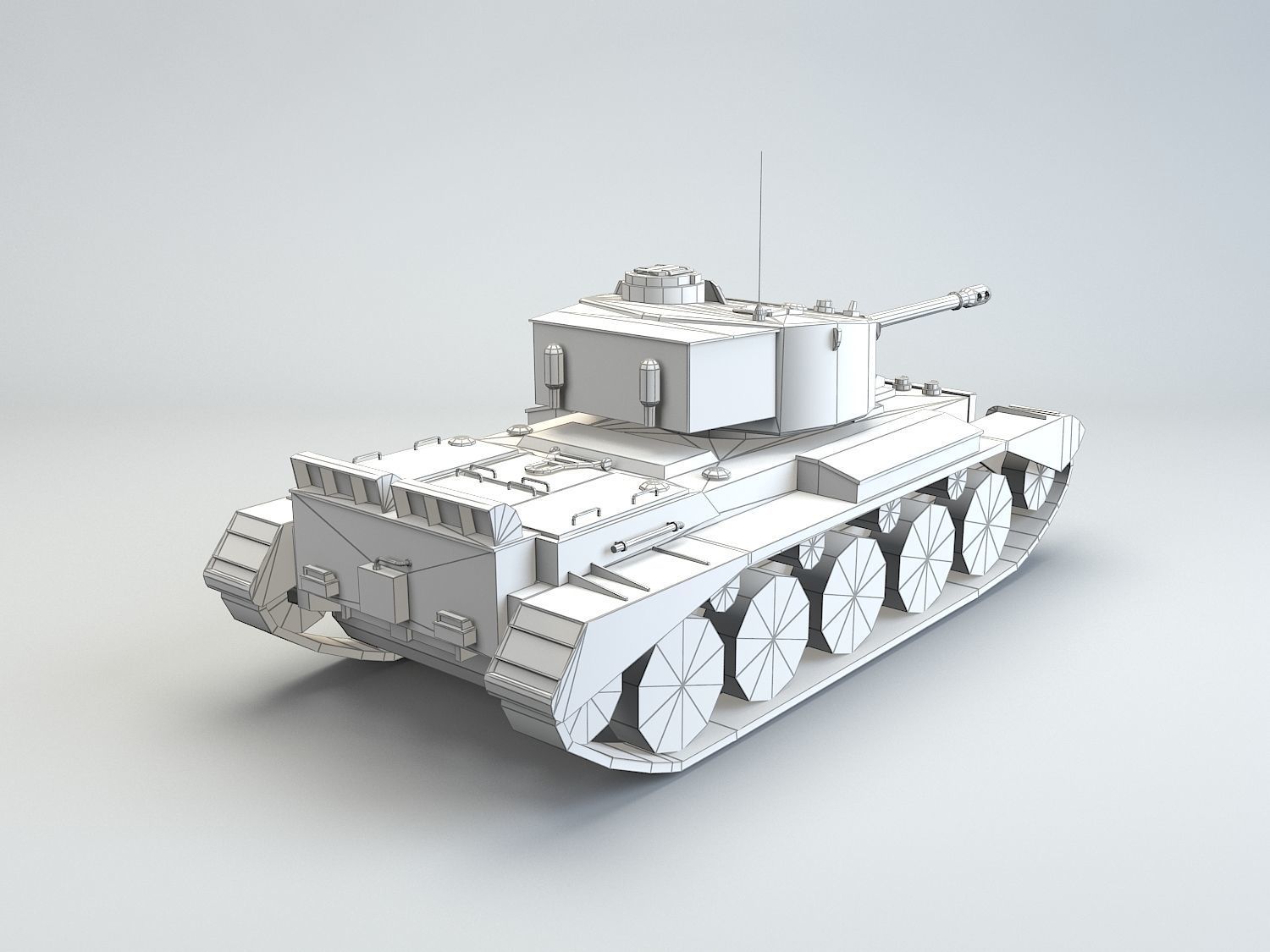 Low Poly A34 Comet Cruiser Tank Low-poly 3D model_8