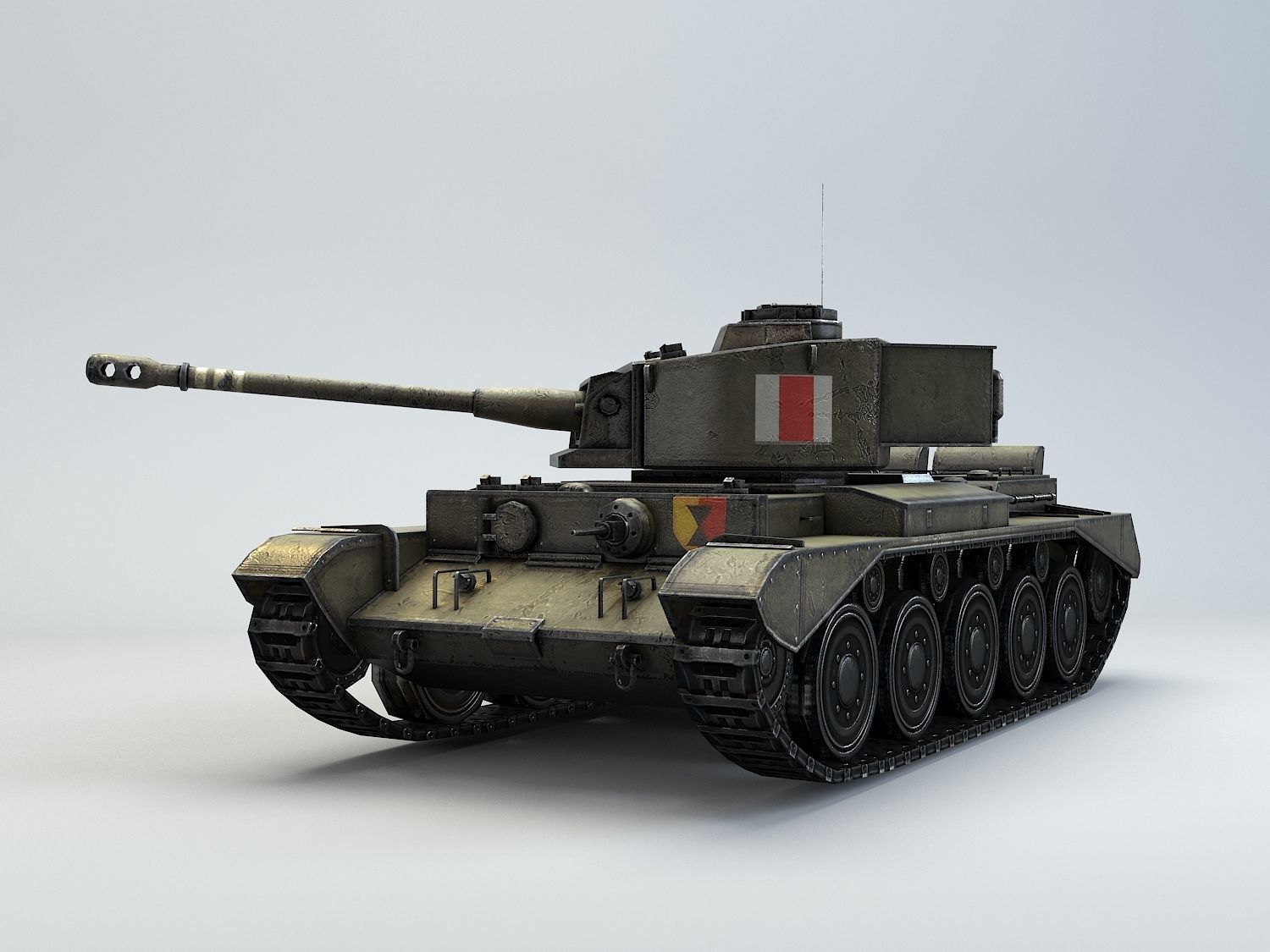 Low Poly A34 Comet Cruiser Tank Low-poly 3D model_1