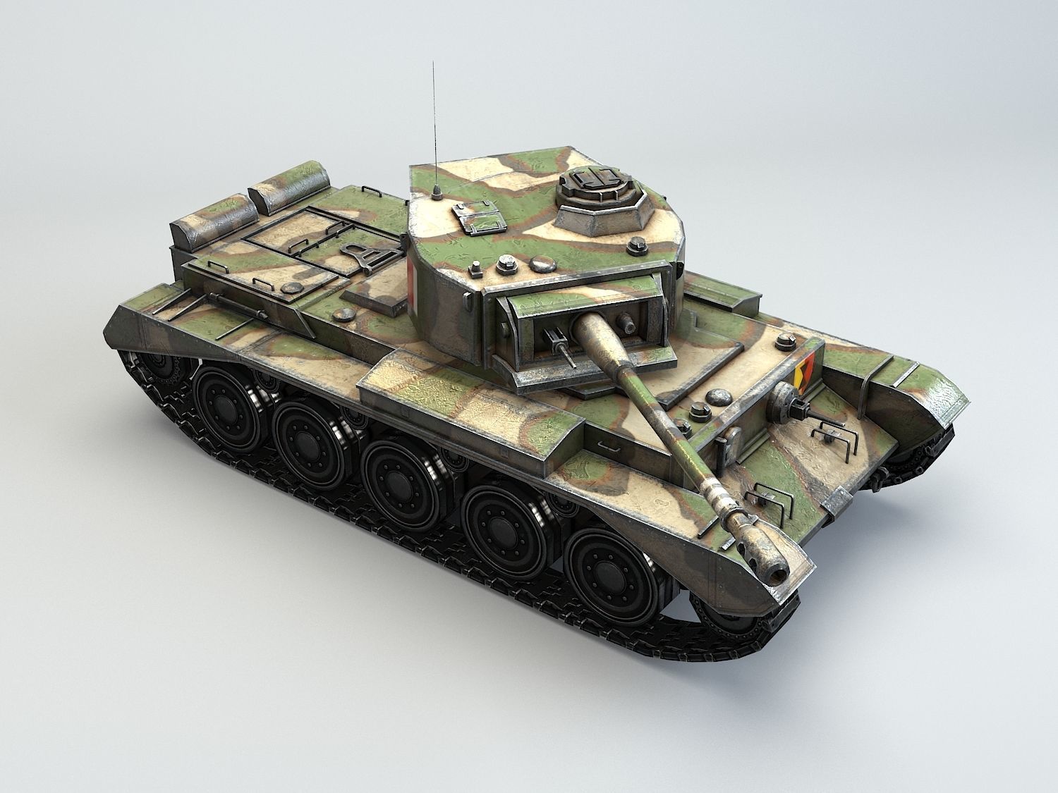 Low Poly A34 Comet Cruiser Tank Low-poly 3D model_11