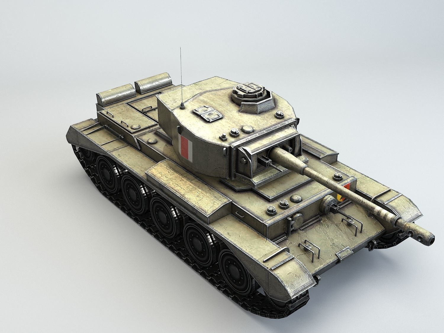 Low Poly A34 Comet Cruiser Tank Low-poly 3D model_14