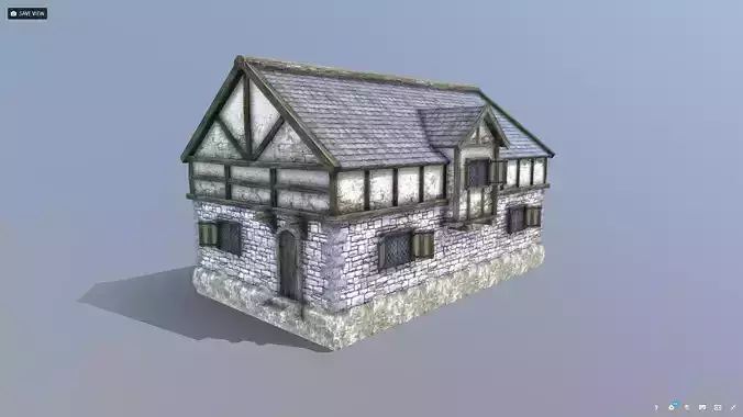Medieval Tudor House 01 Low-poly 3D model