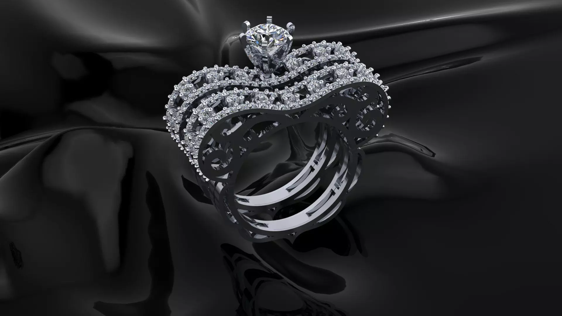 Diamond ring 3D print model_0