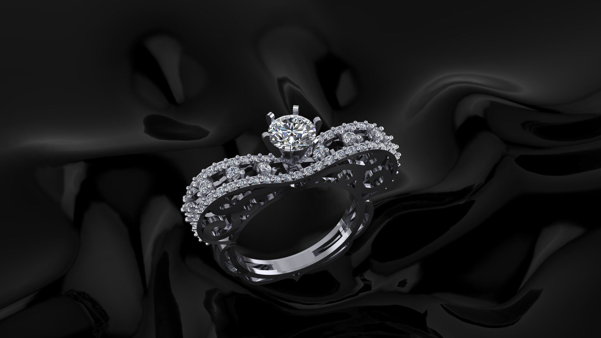 Diamond ring 3D print model_2