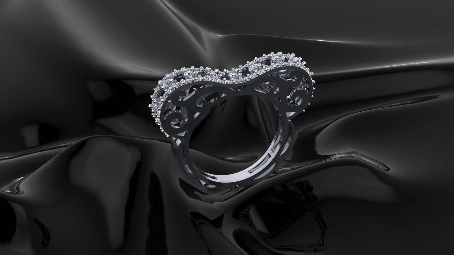 Diamond ring 3D print model_3