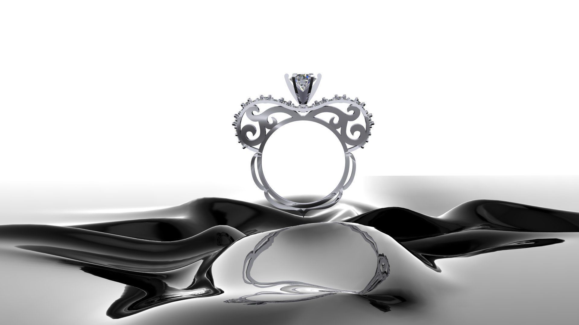Diamond ring 3D print model_1