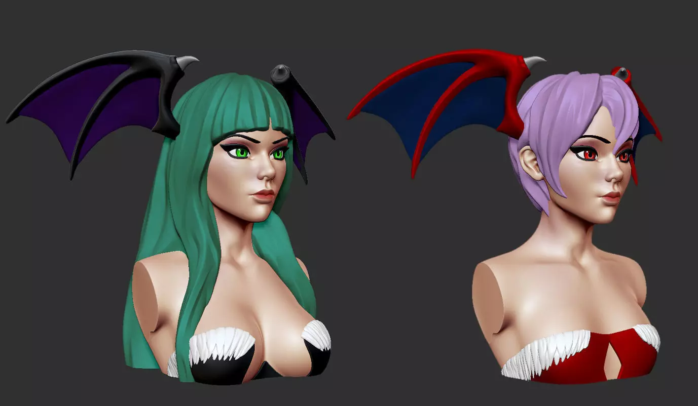 Bust - Aensland Succubus Combo 3D print model_0