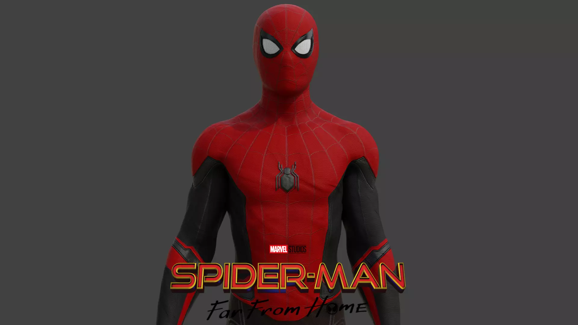 Spider-man Far from home 3D Model Rigged and 3D print Low-poly 3D model_0