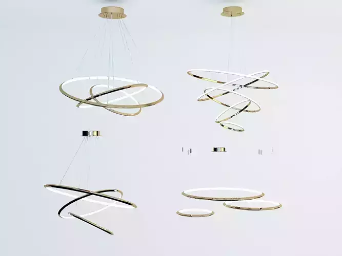 Simple fashion chandelier Low-poly 3D model