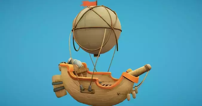 Balloon Boat Low-poly 3D model