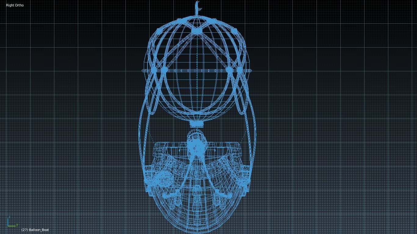 Balloon Boat Low-poly 3D model_6