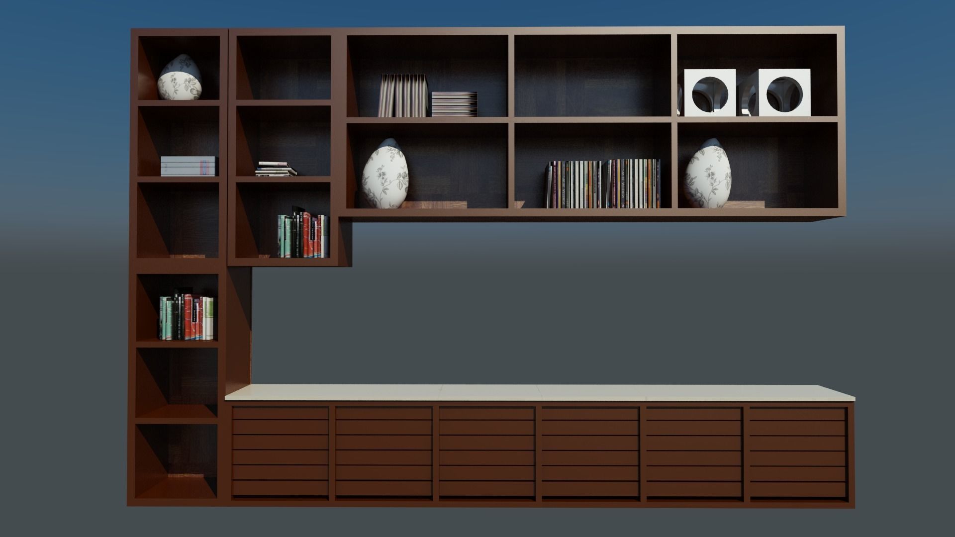 book rack Free low-poly 3D model_1