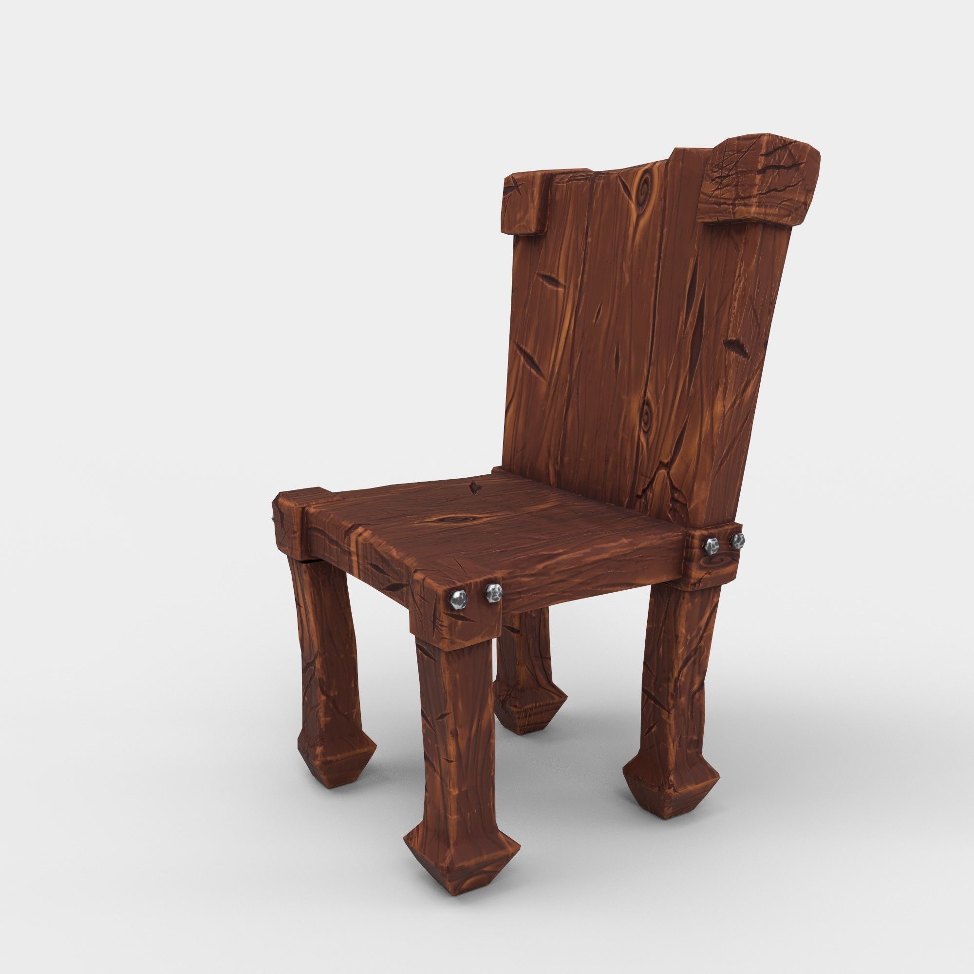 stylized dining table Low-poly 3D model_6