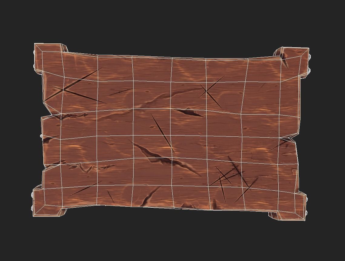 stylized dining table Low-poly 3D model_13