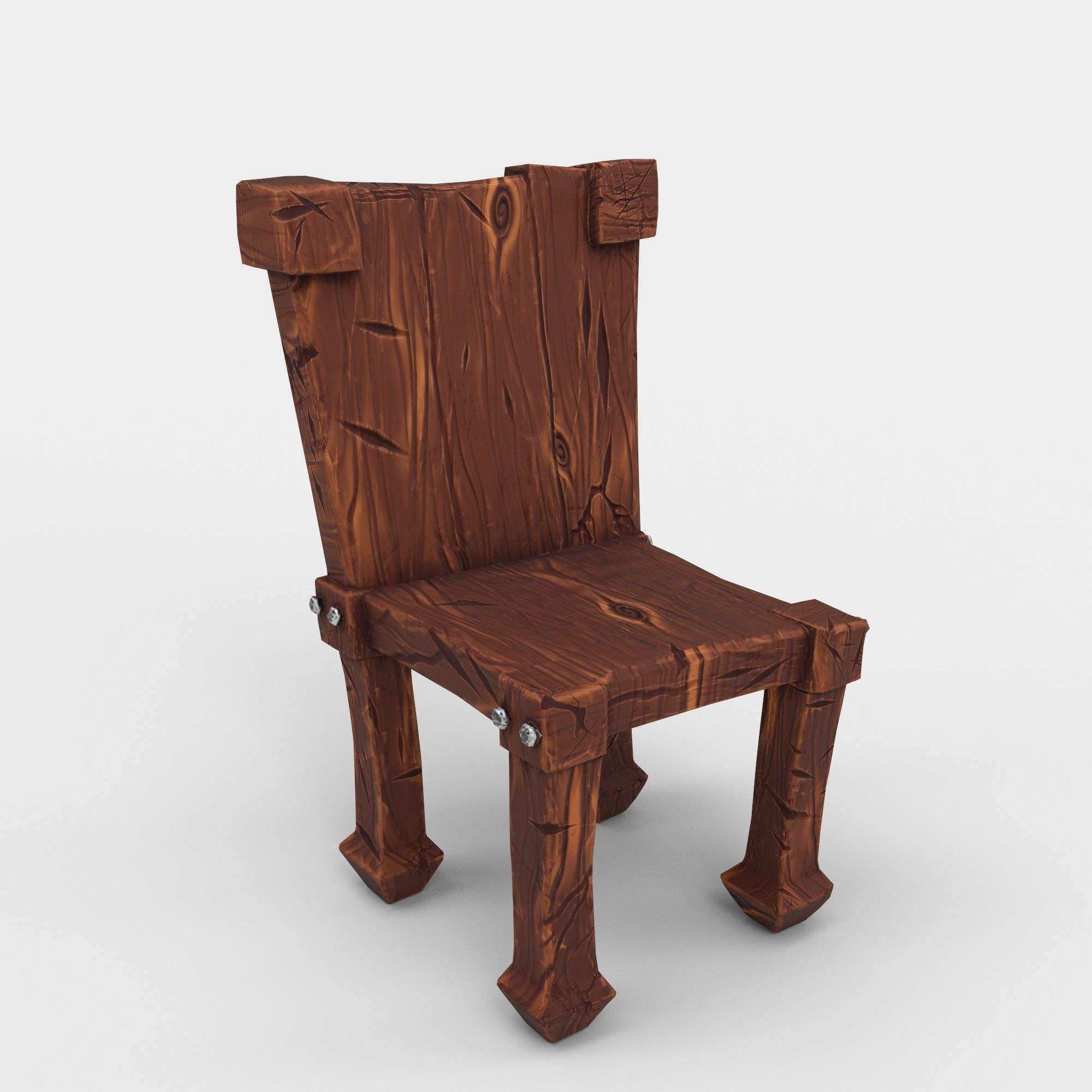 stylized dining table Low-poly 3D model_5