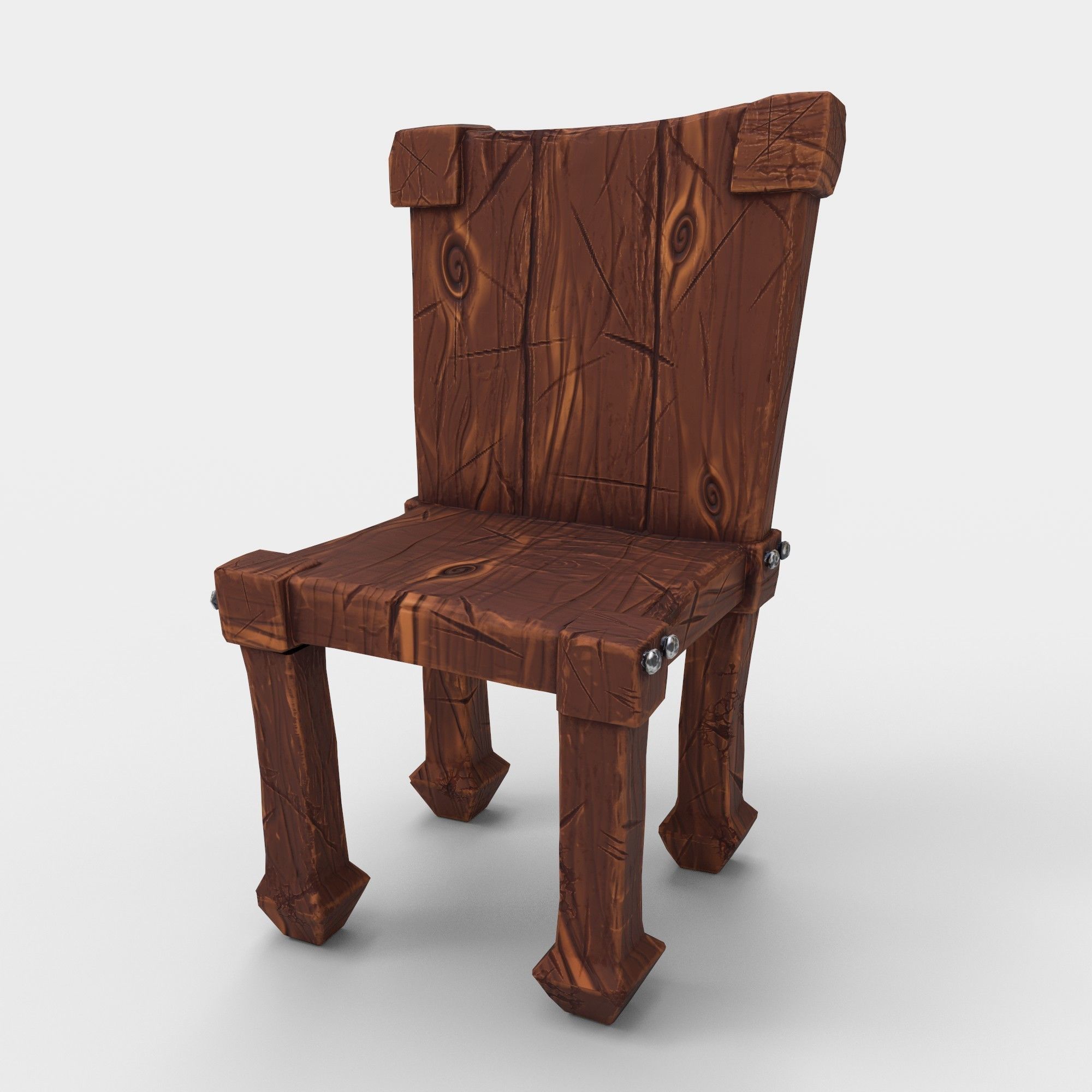 stylized dining table Low-poly 3D model_10