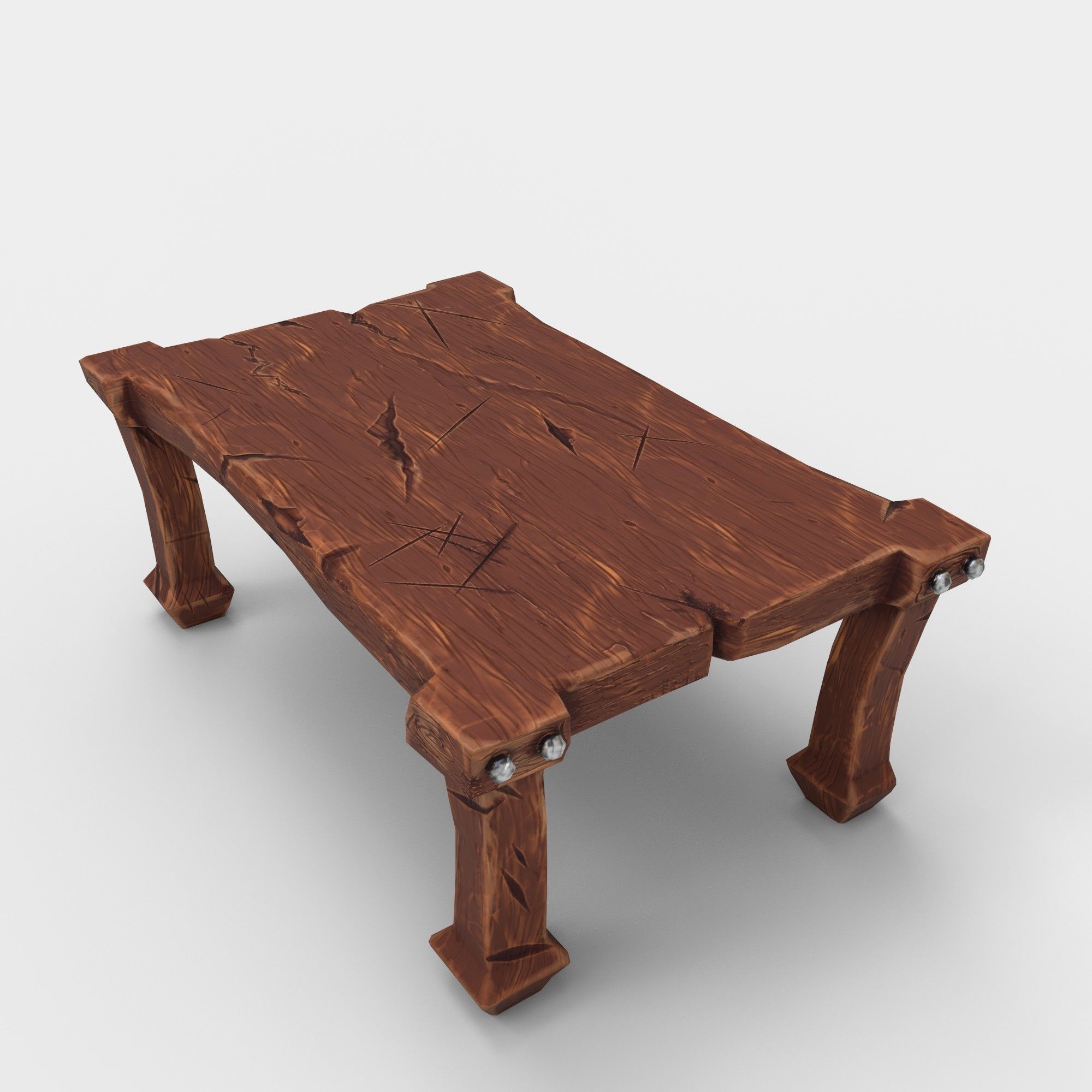 stylized dining table Low-poly 3D model_4