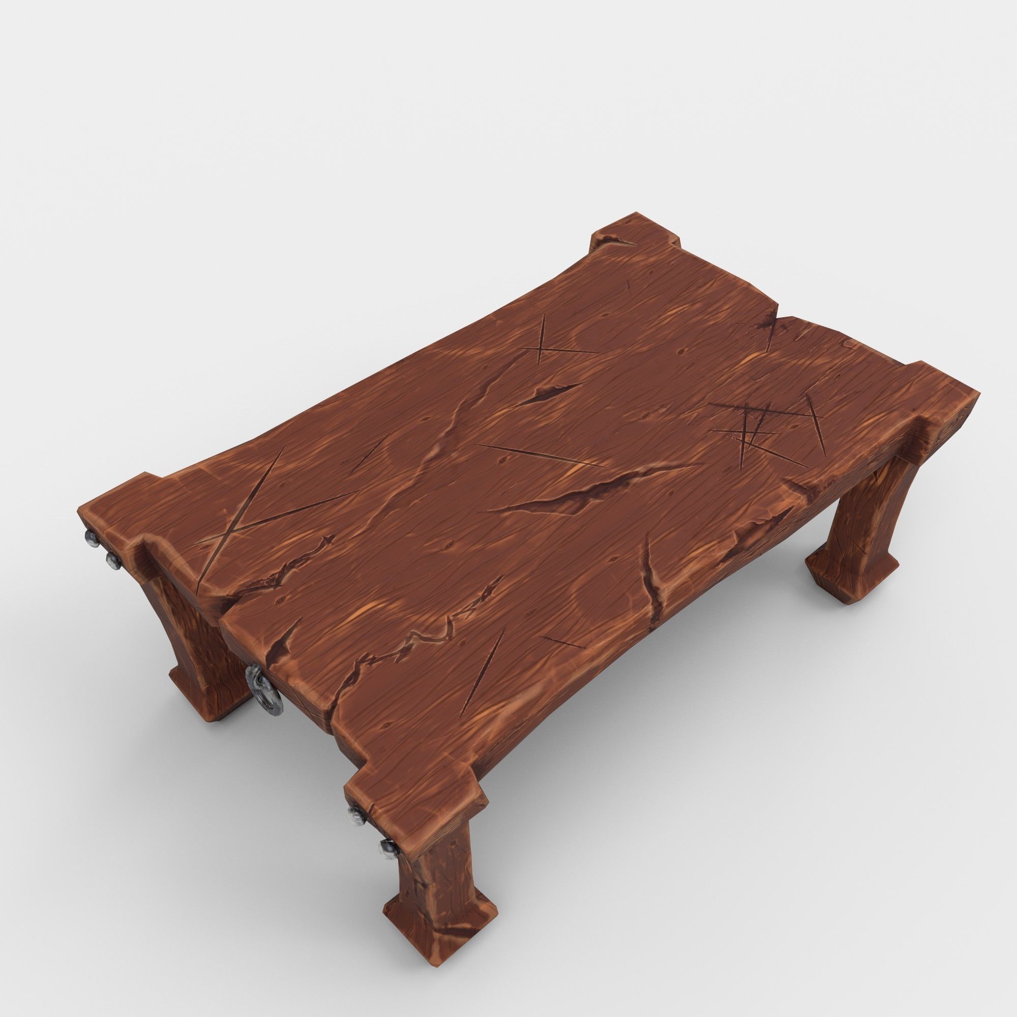 stylized dining table Low-poly 3D model_3