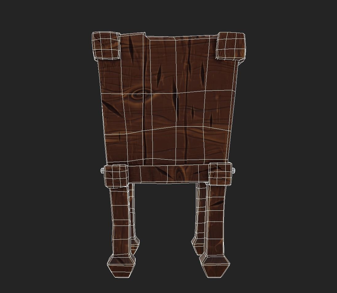 stylized dining table Low-poly 3D model_20