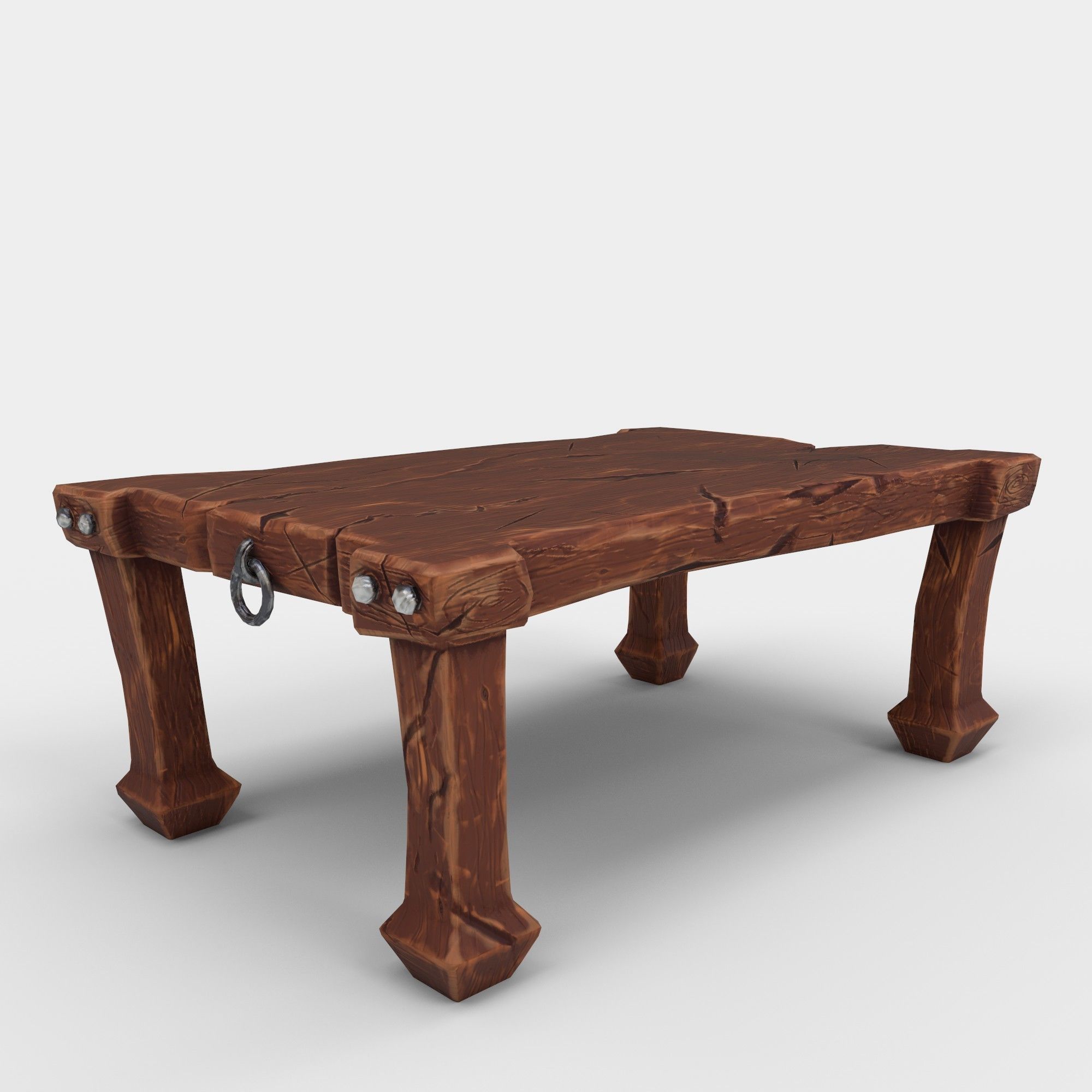 stylized dining table Low-poly 3D model_2