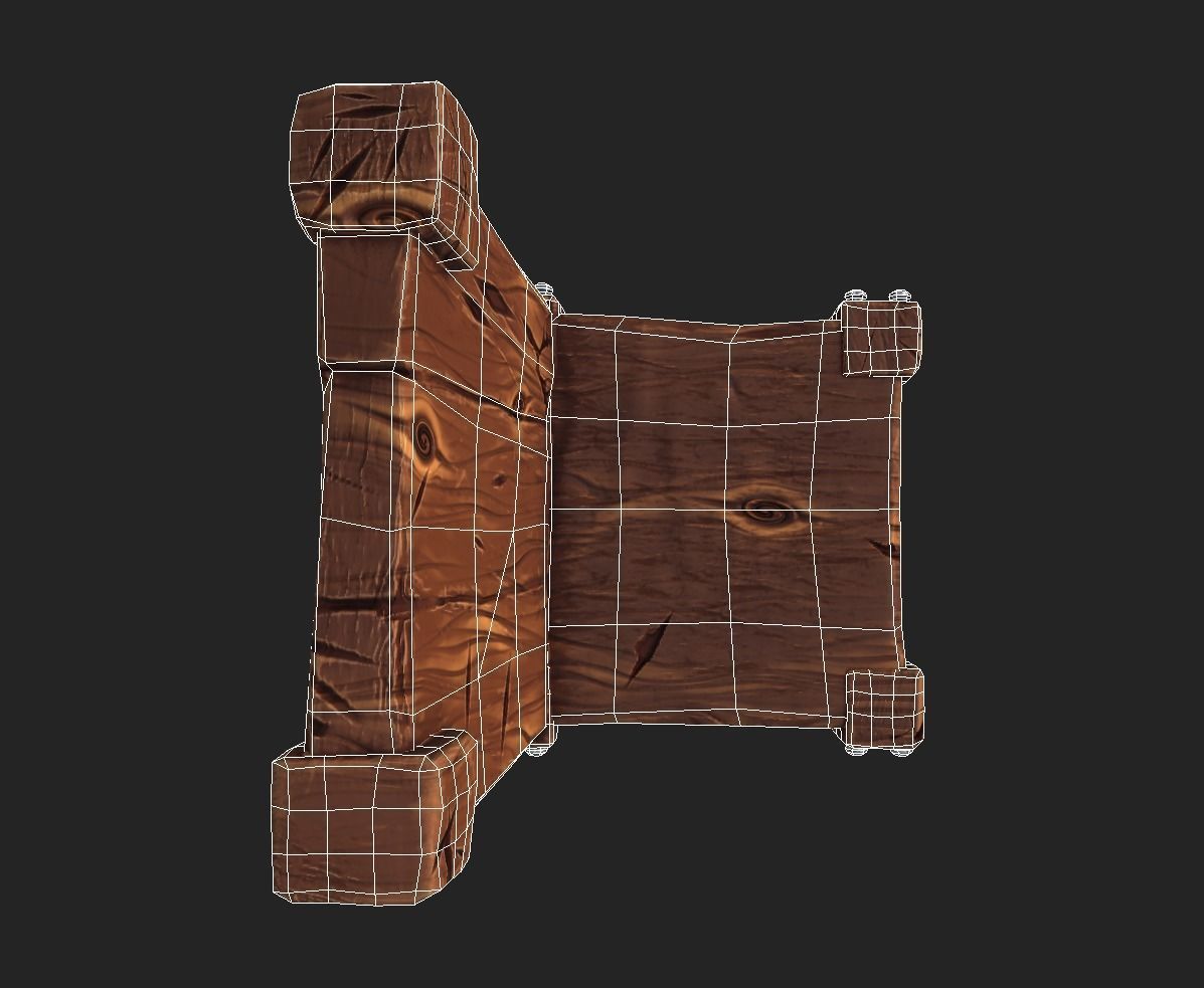 stylized dining table Low-poly 3D model_22