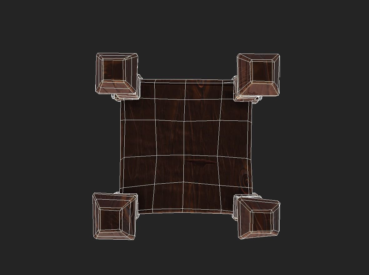 stylized dining table Low-poly 3D model_21