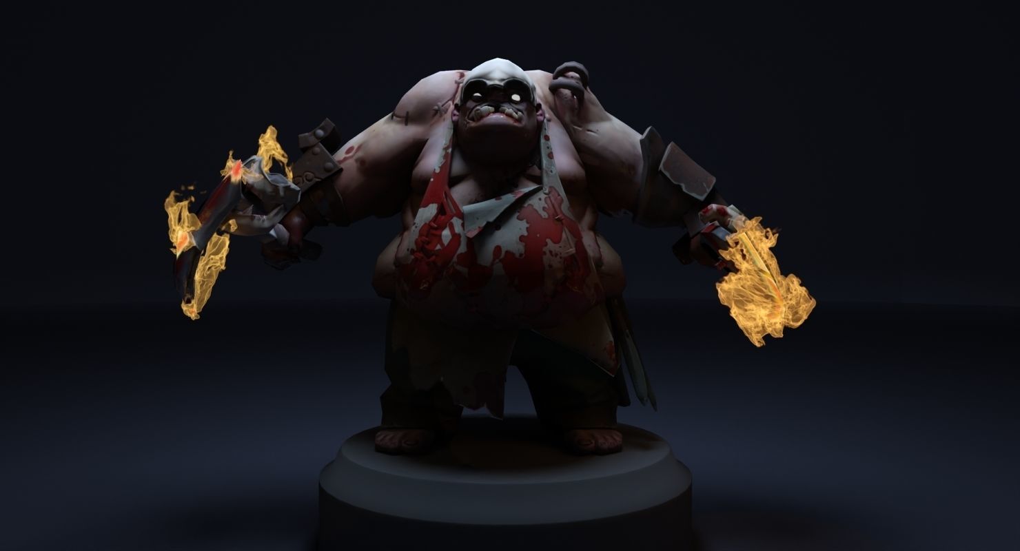Set For Pudge PBR Low-poly 3D model_0