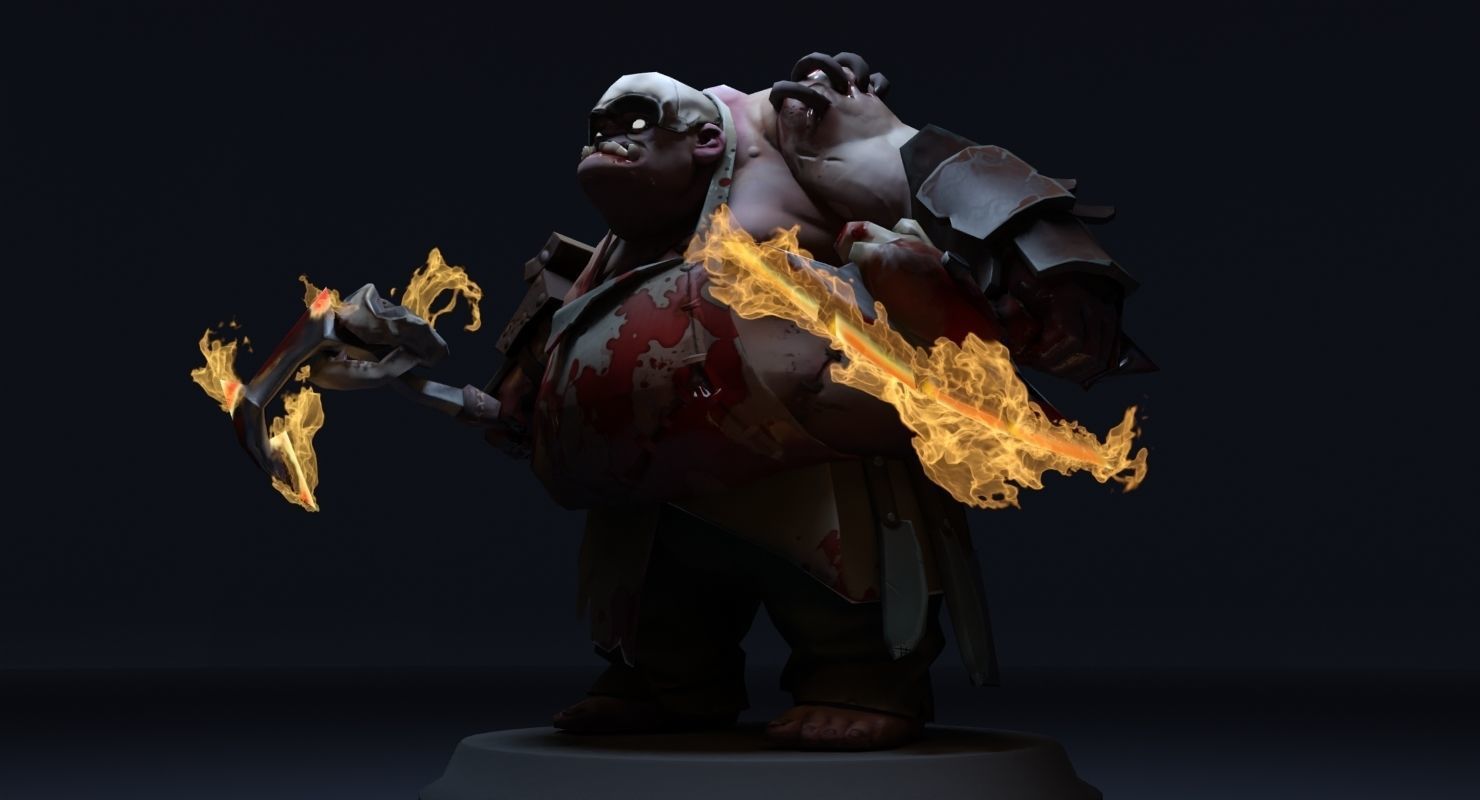 Set For Pudge PBR Low-poly 3D model_1
