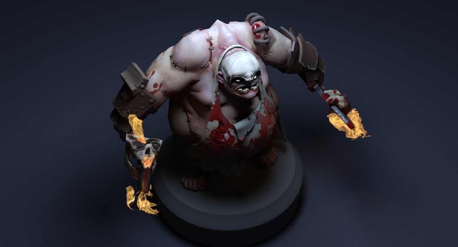 Set For Pudge PBR Low-poly 3D model_4