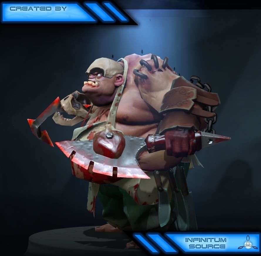 Set For Pudge PBR Low-poly 3D model_16