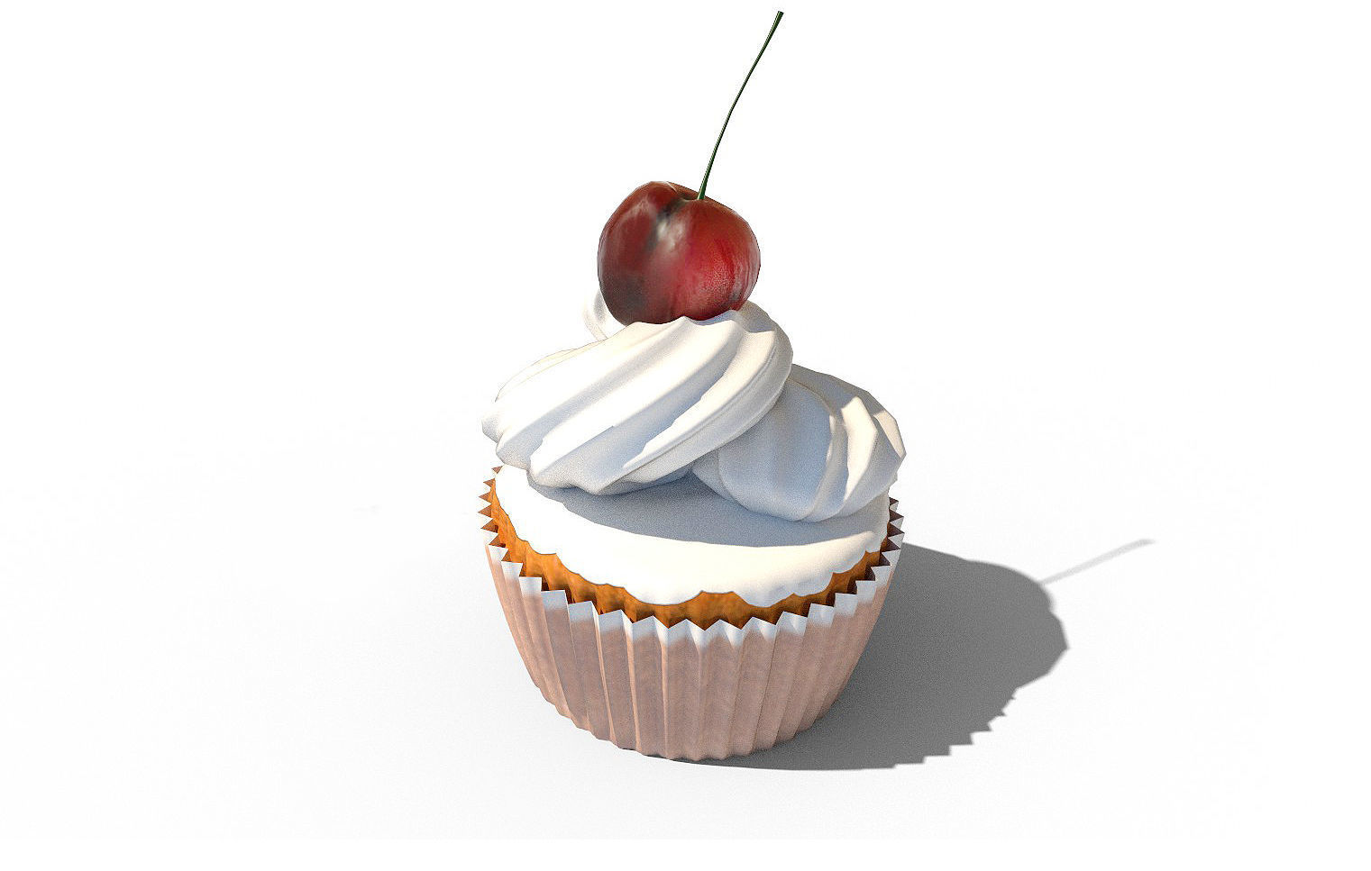 cupcakes 3d model cupcake with blueberries and strawberries 3D model_1