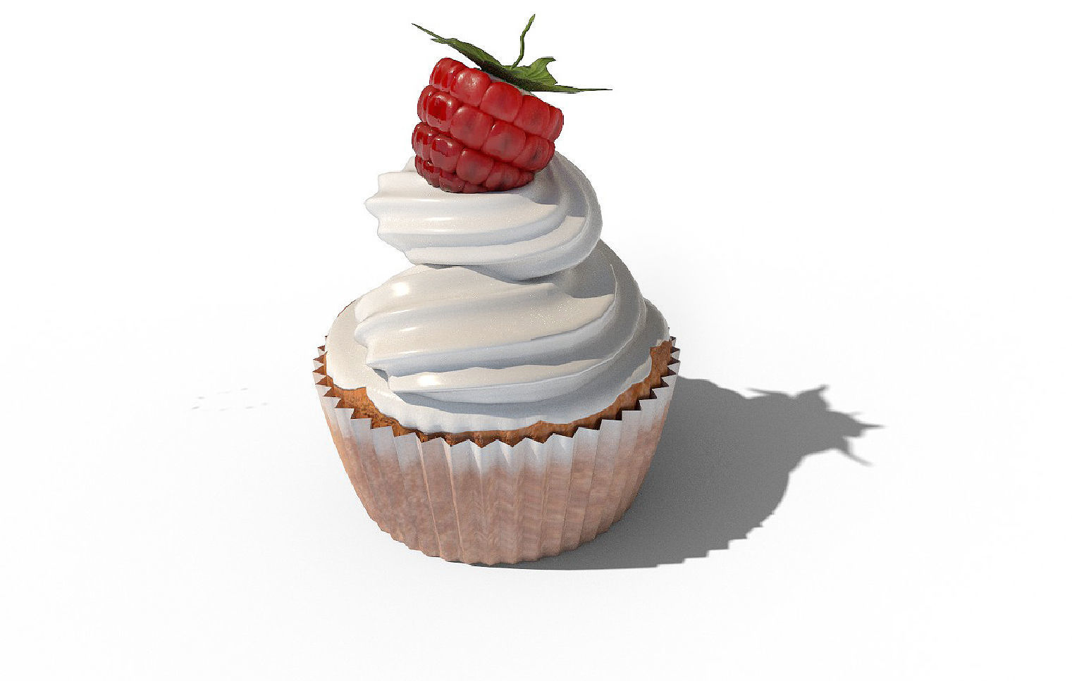 cupcakes 3d model cupcake with blueberries and strawberries 3D model_5