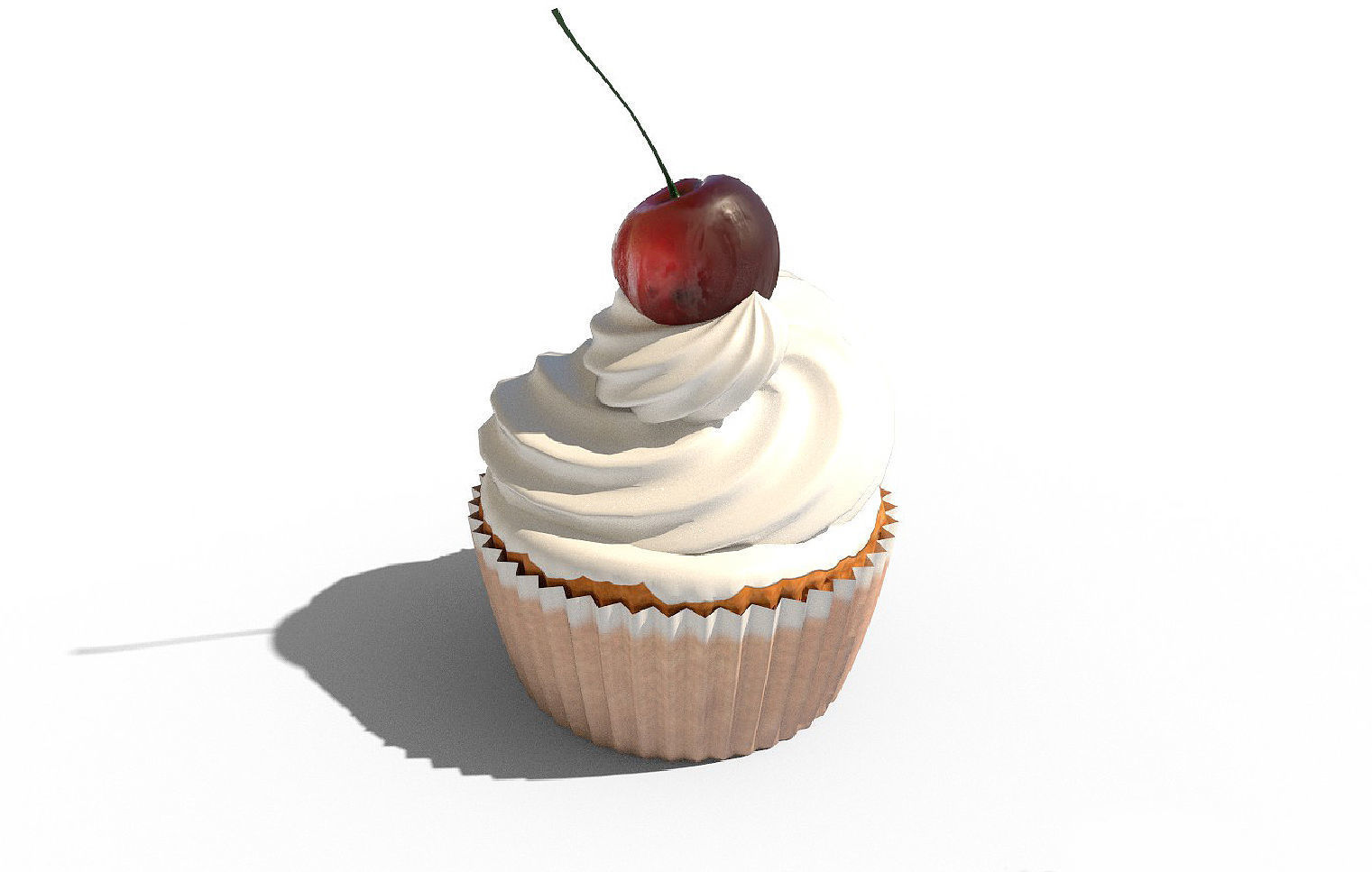 cupcakes 3d model cupcake with blueberries and strawberries 3D model_2