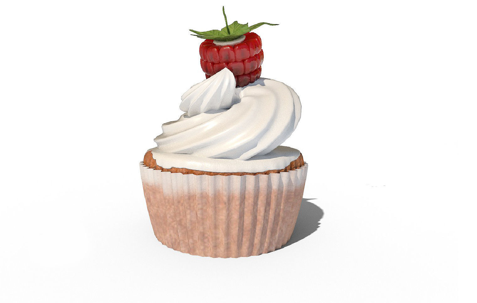 cupcakes 3d model cupcake with blueberries and strawberries 3D model_6