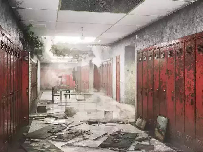 School Corridor Abandoned