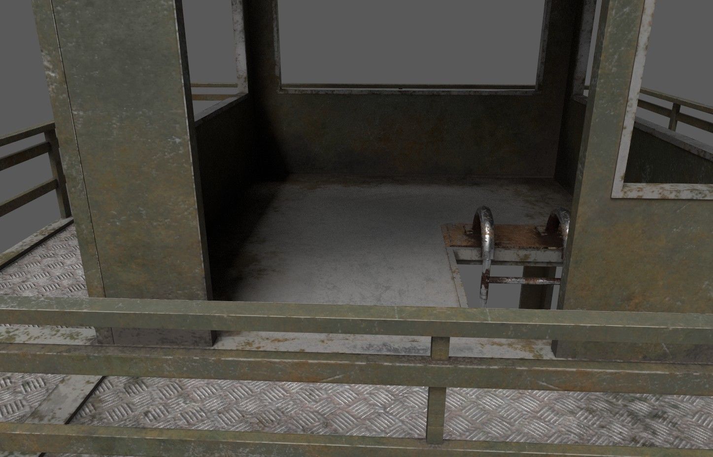 Military Watchtower 02 Low-poly 3D model_6