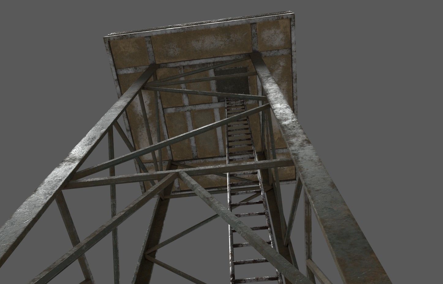 Military Watchtower 02 Low-poly 3D model_2