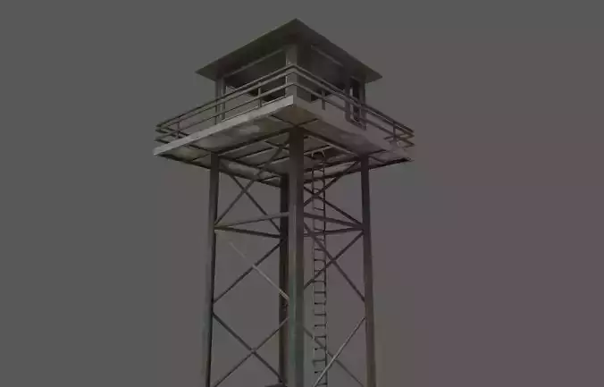 Military Watchtower 02 Low-poly 3D model