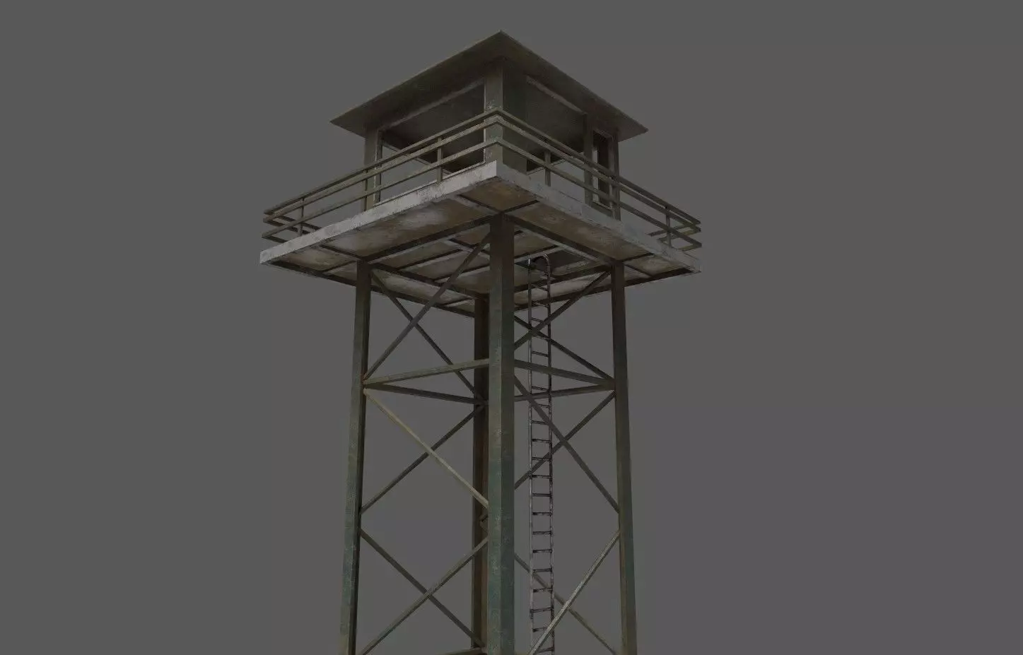 Military Watchtower 02 Low-poly 3D model_0