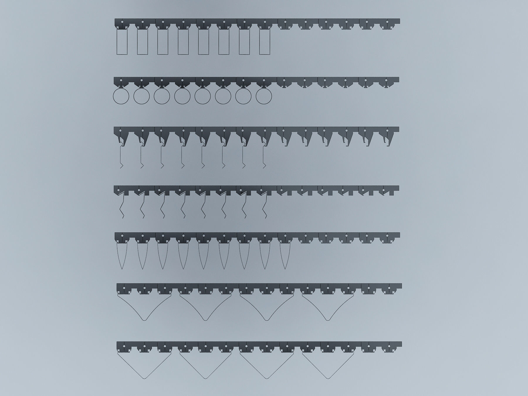 Suspended ceiling rack and pinion 3D model Low-poly 3D model_1