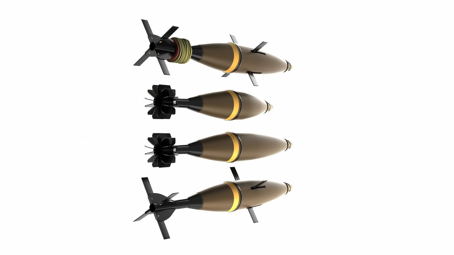 Mortar Shells 3D model_2