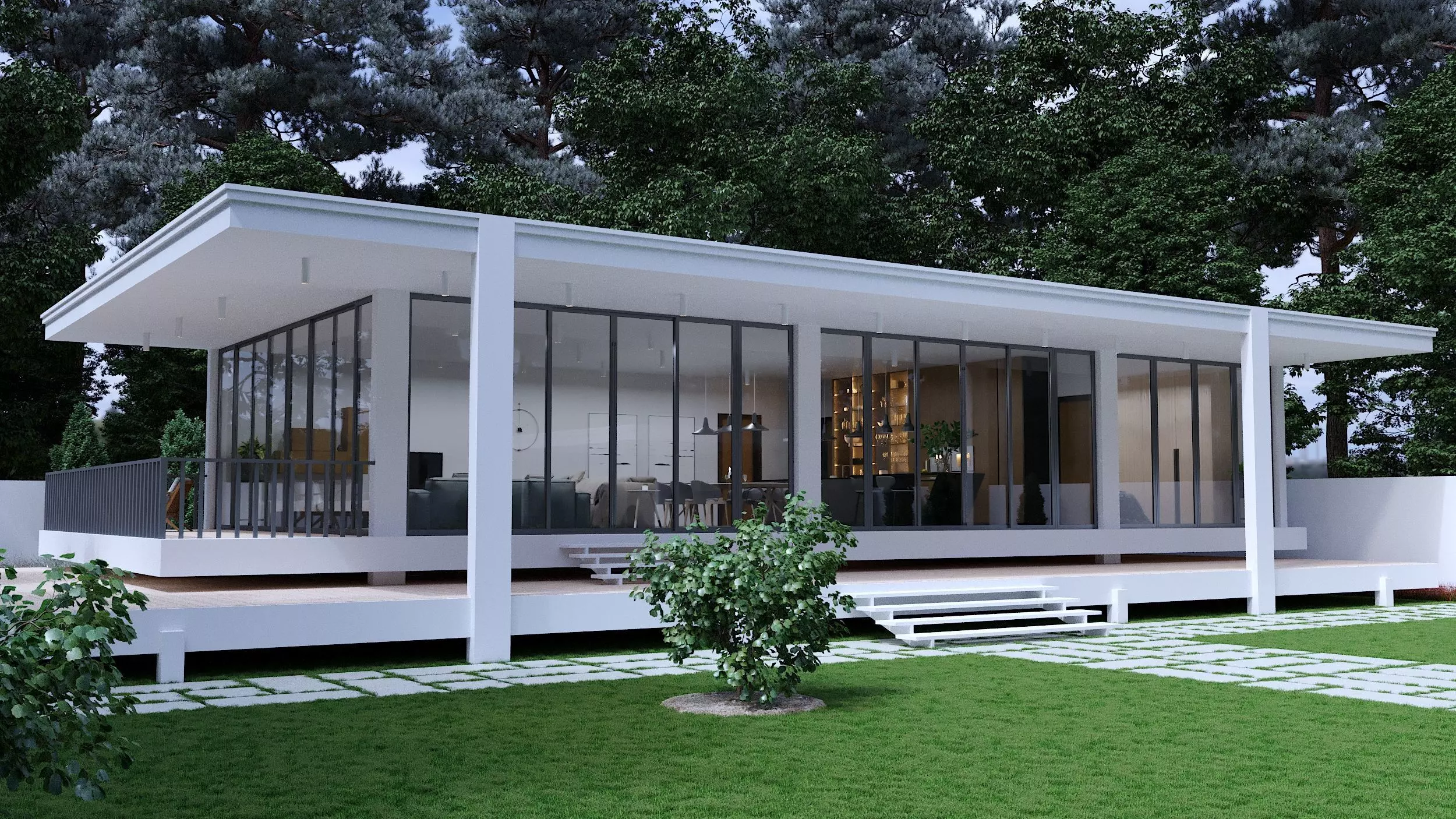 Minimalist House 3D model_0