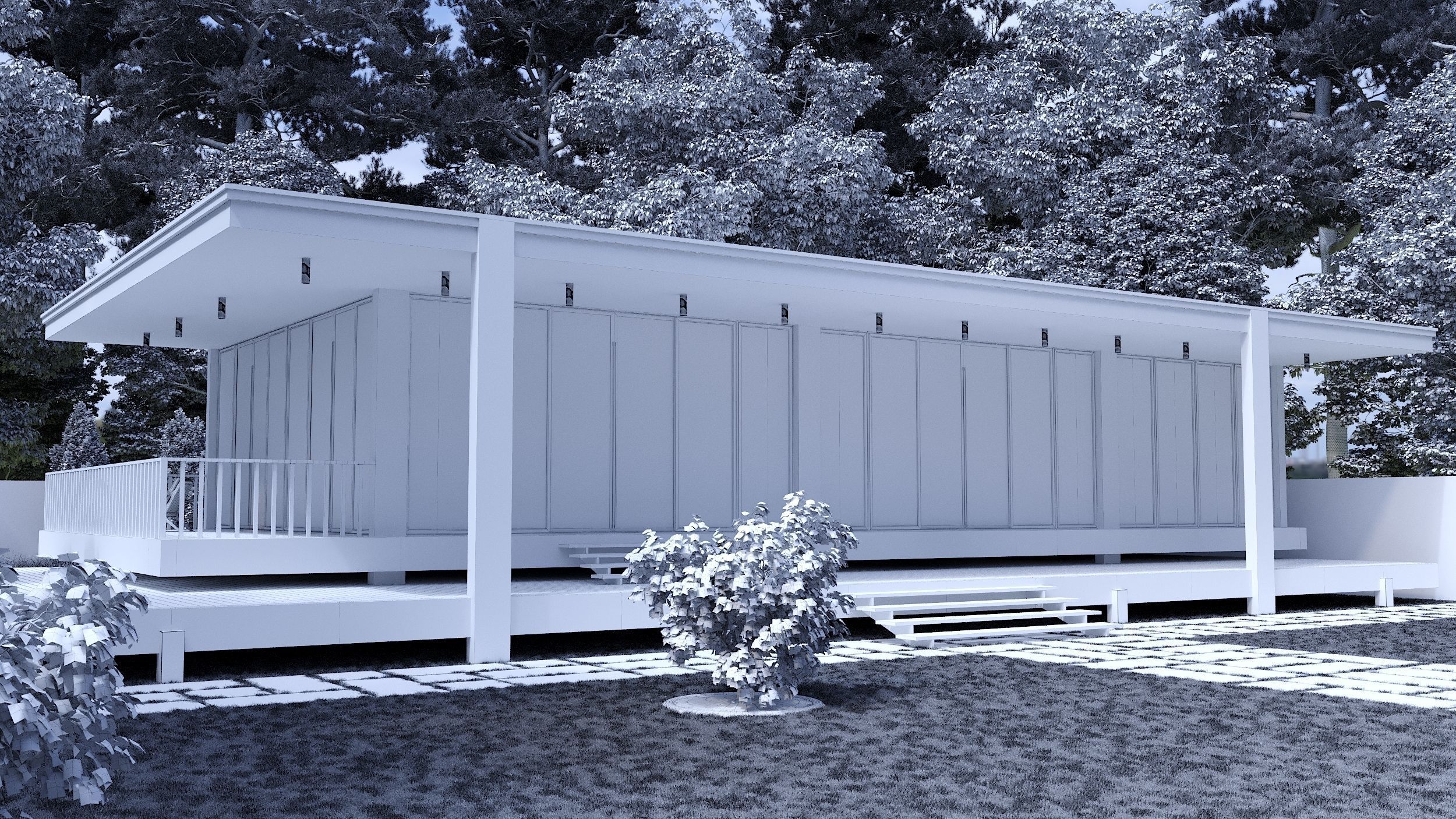 Minimalist House 3D model_11