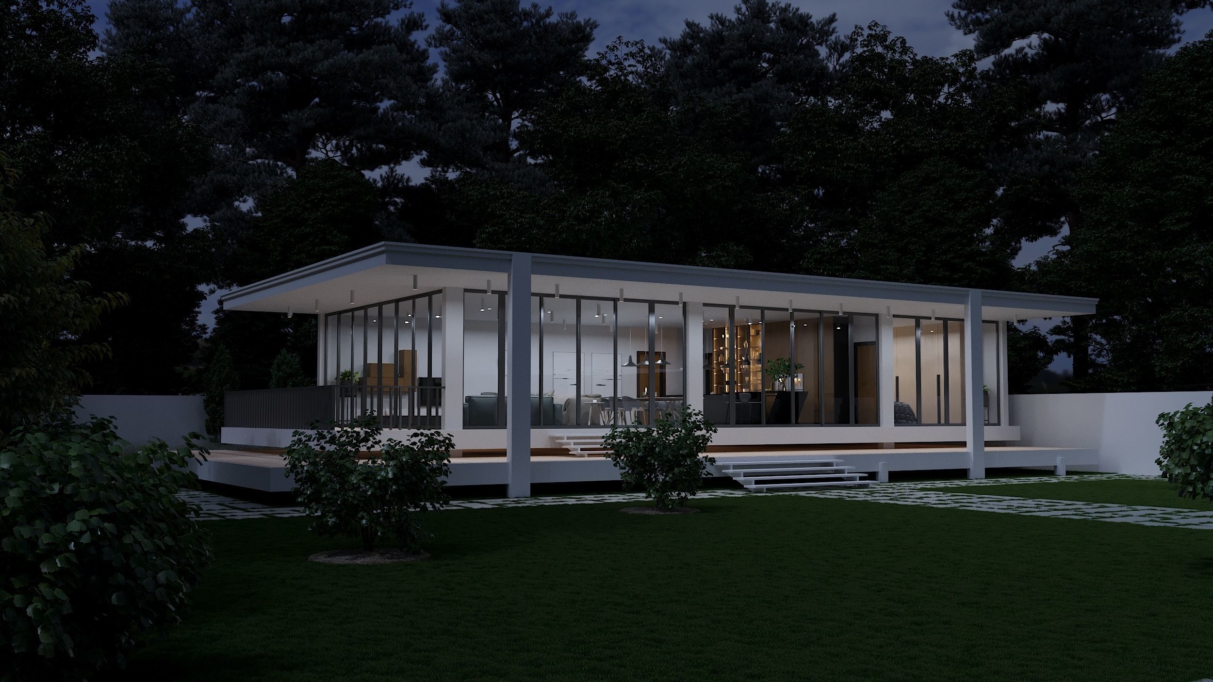 Minimalist House 3D model_7