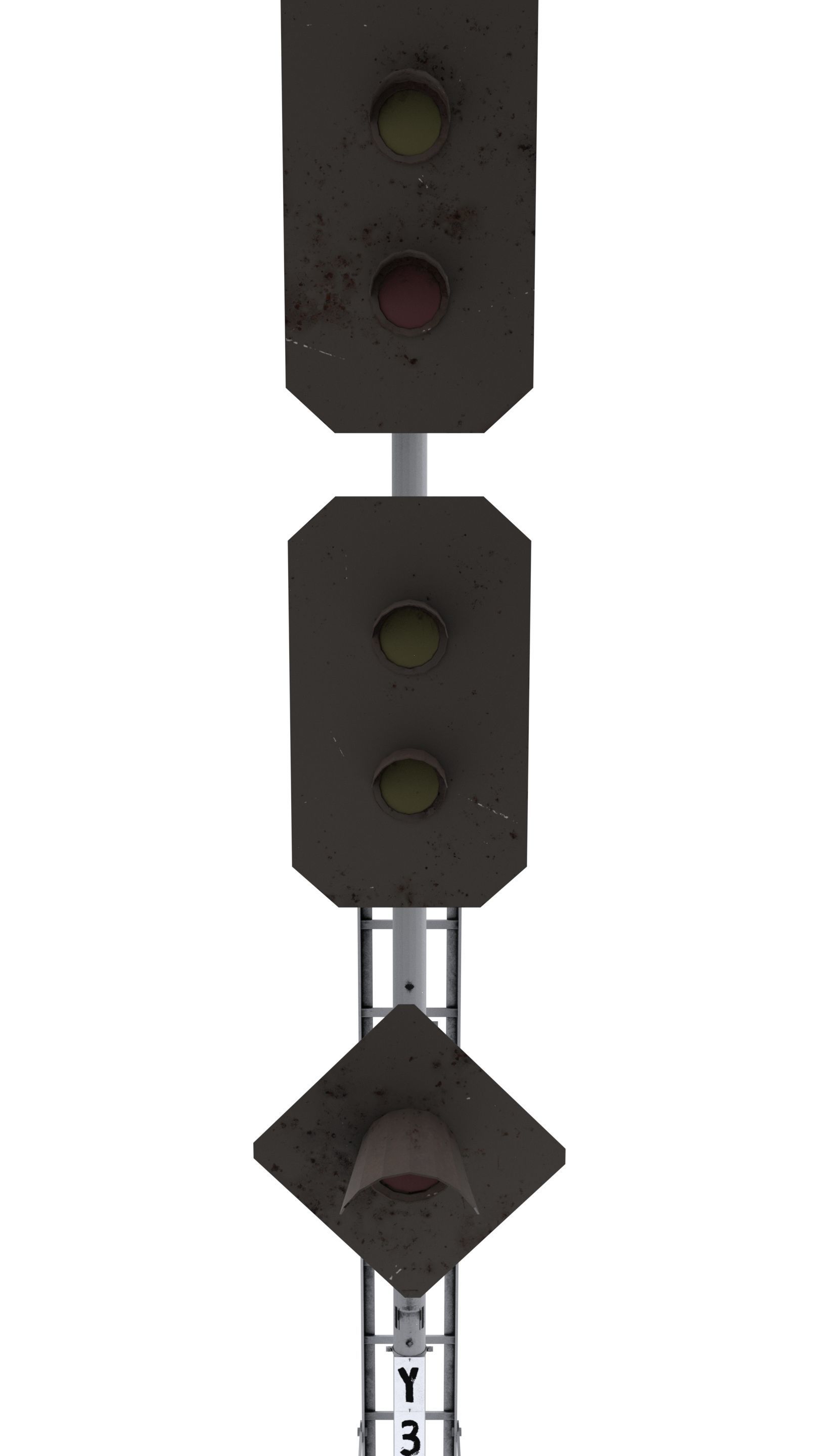 Train Traffic Light 16 3D model_7