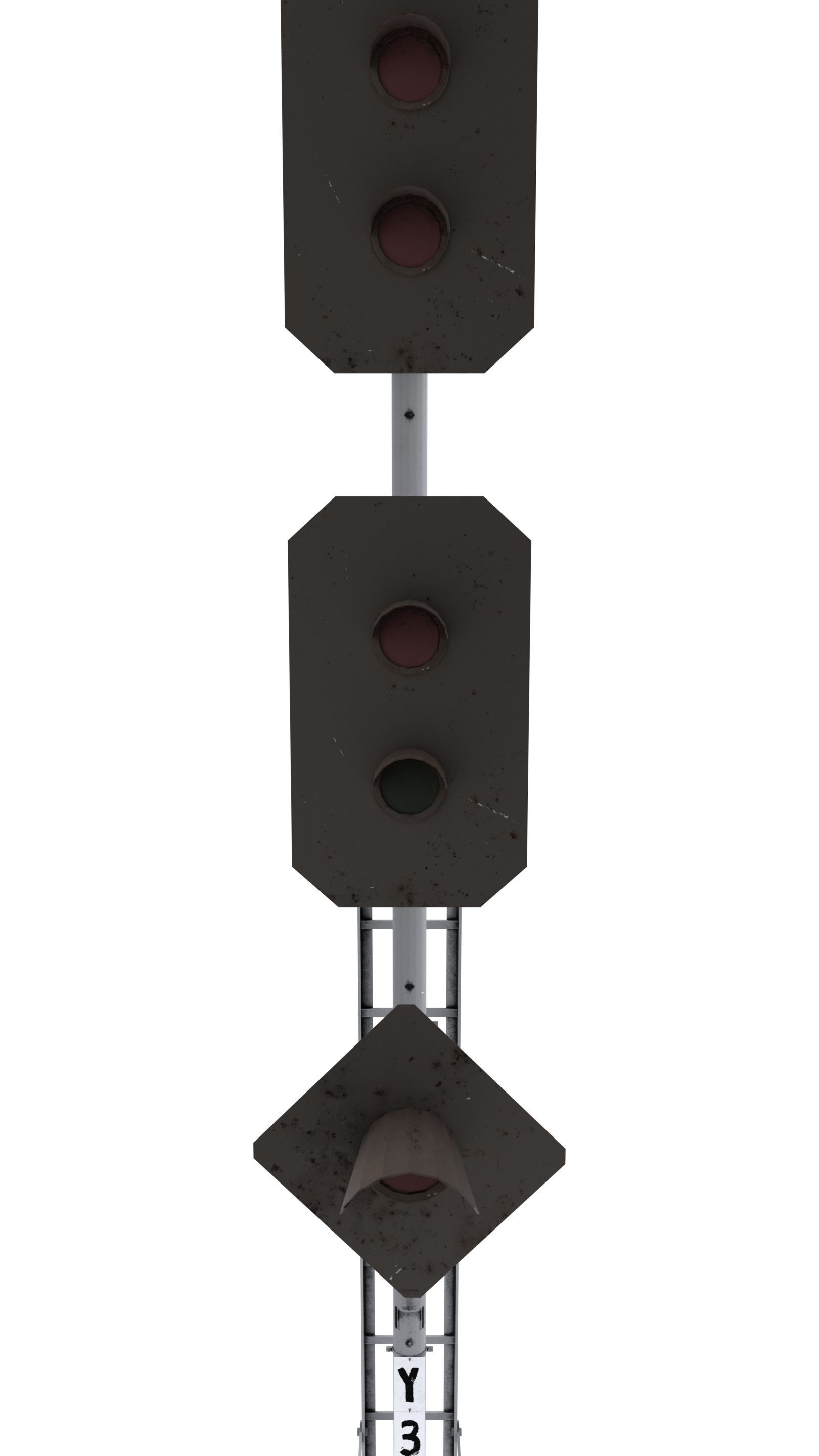 Train Traffic Light 18 3D model_7