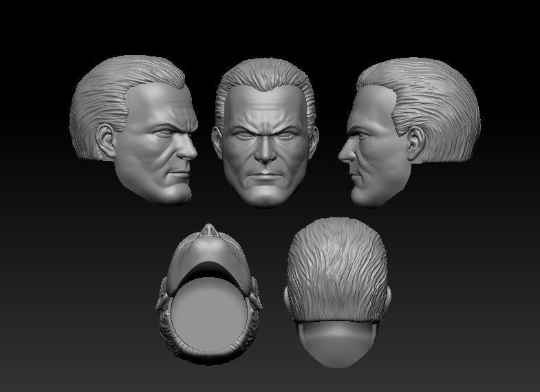 Masked and Unmasked Batman - Headsculpt for Action Figures 3D print model_4