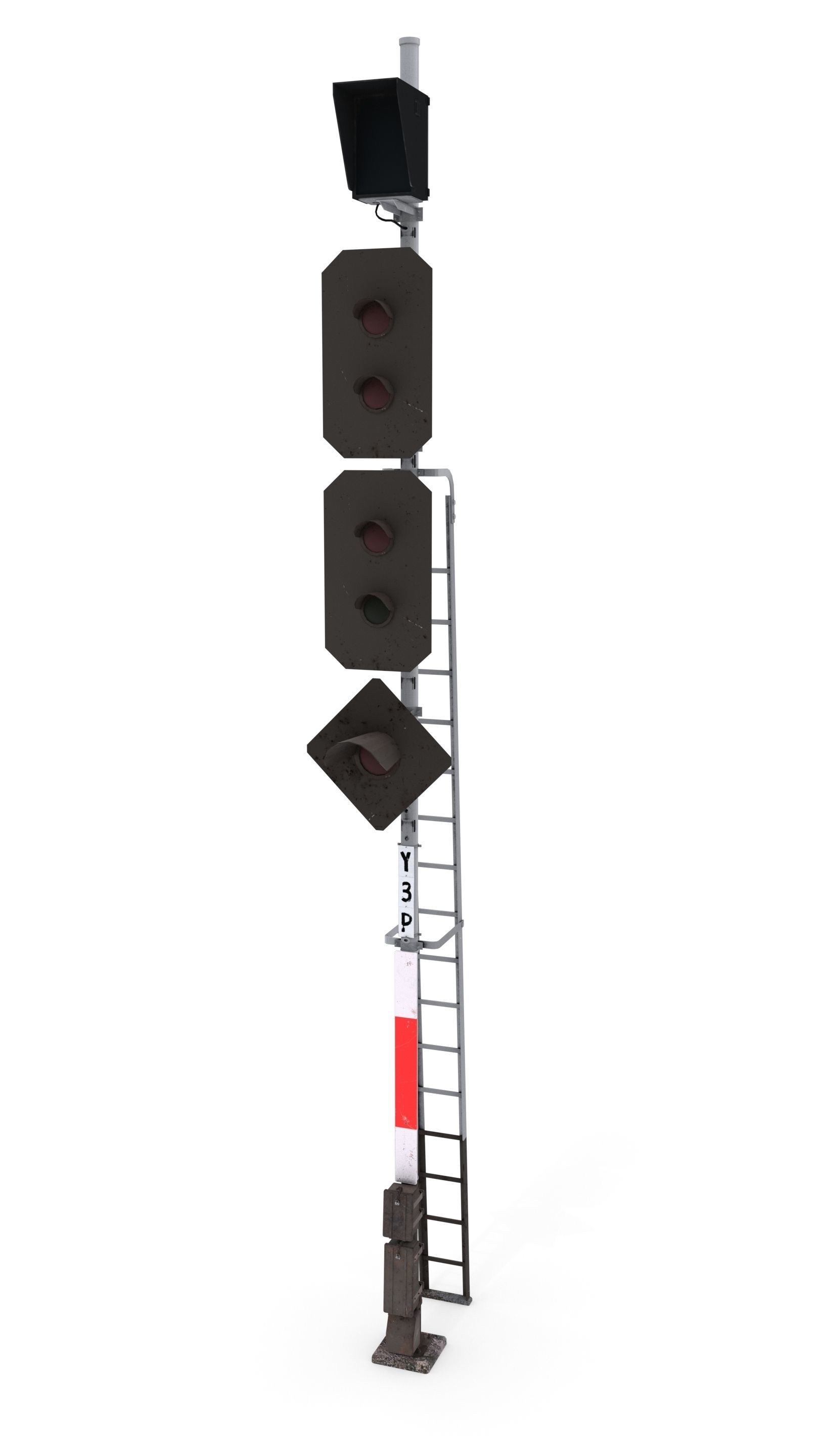 Train Traffic Light 21 3D model_2